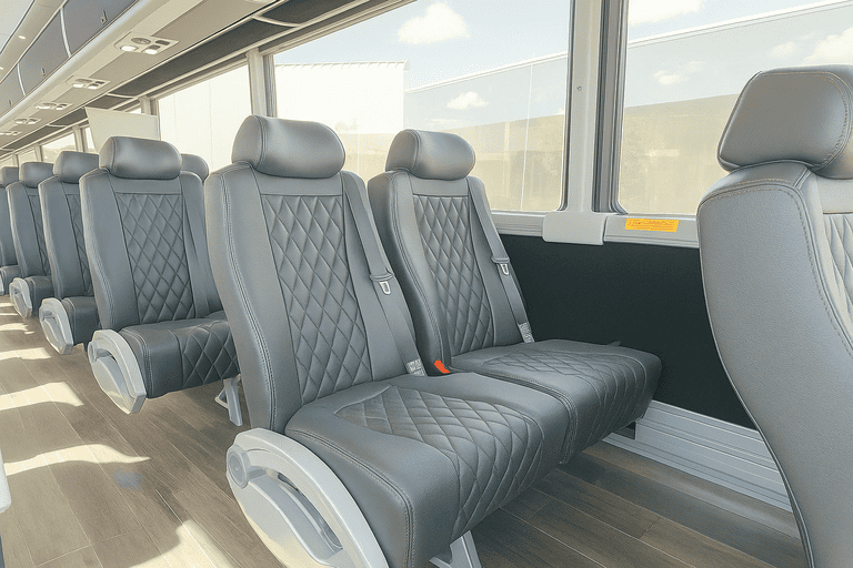 interior of Kennewick Minibus Company charter bus