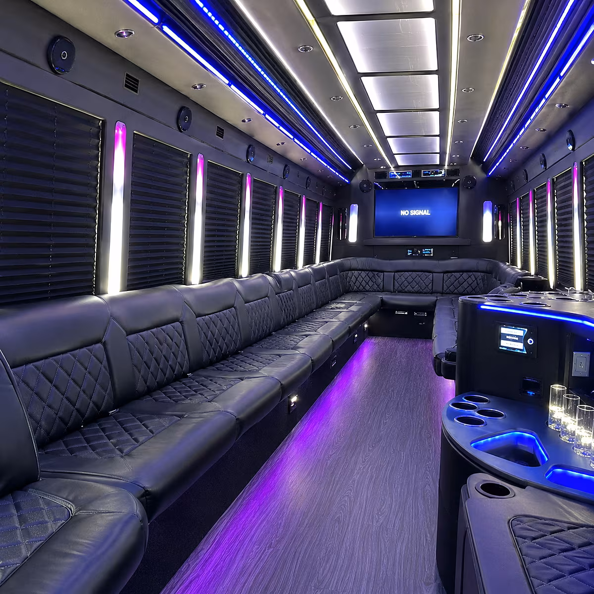 kennewick 30 passenger party bus inside