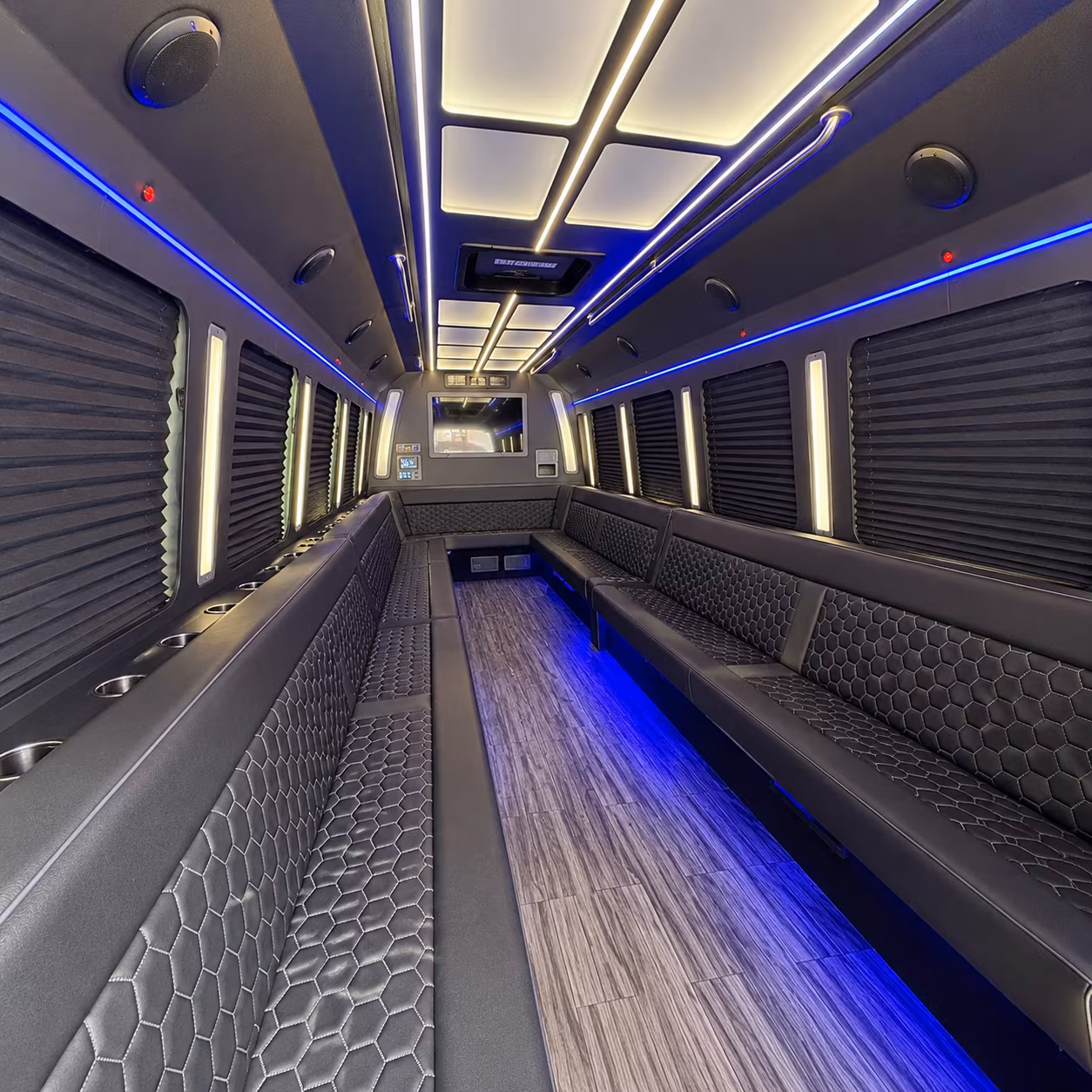 kennewick 30 passenger party bus interior