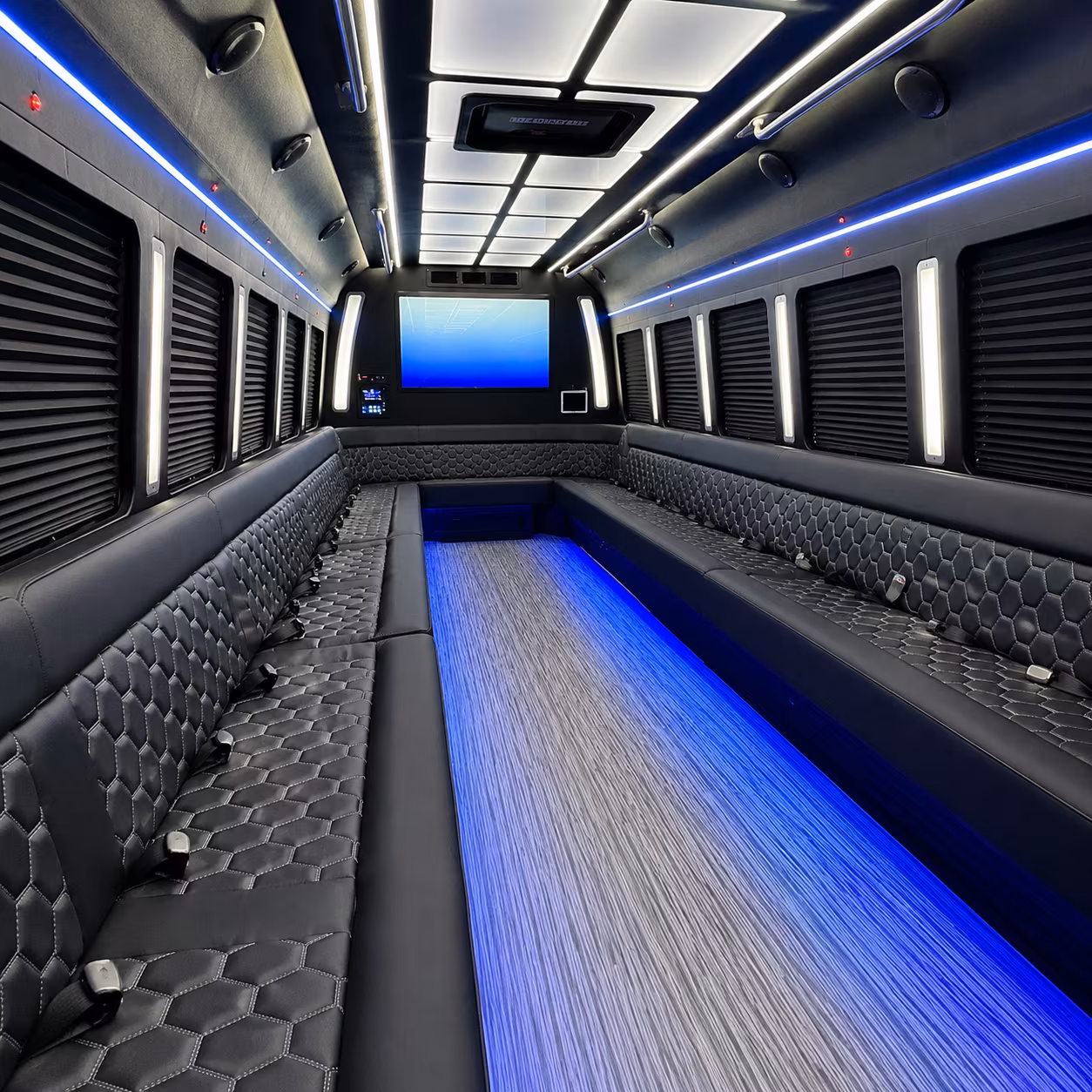 kennewick 50 passenger party bus inside